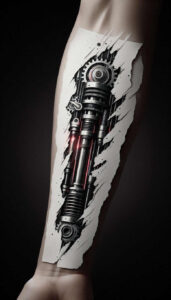 biomechanics tattoo design ideas vector-style tension effects symbol of strength