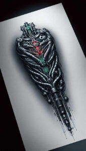 biomechanics-tattoo-designs-ideas-ai-generated--gears-realism-photo-like-tattoo-for-lower-back