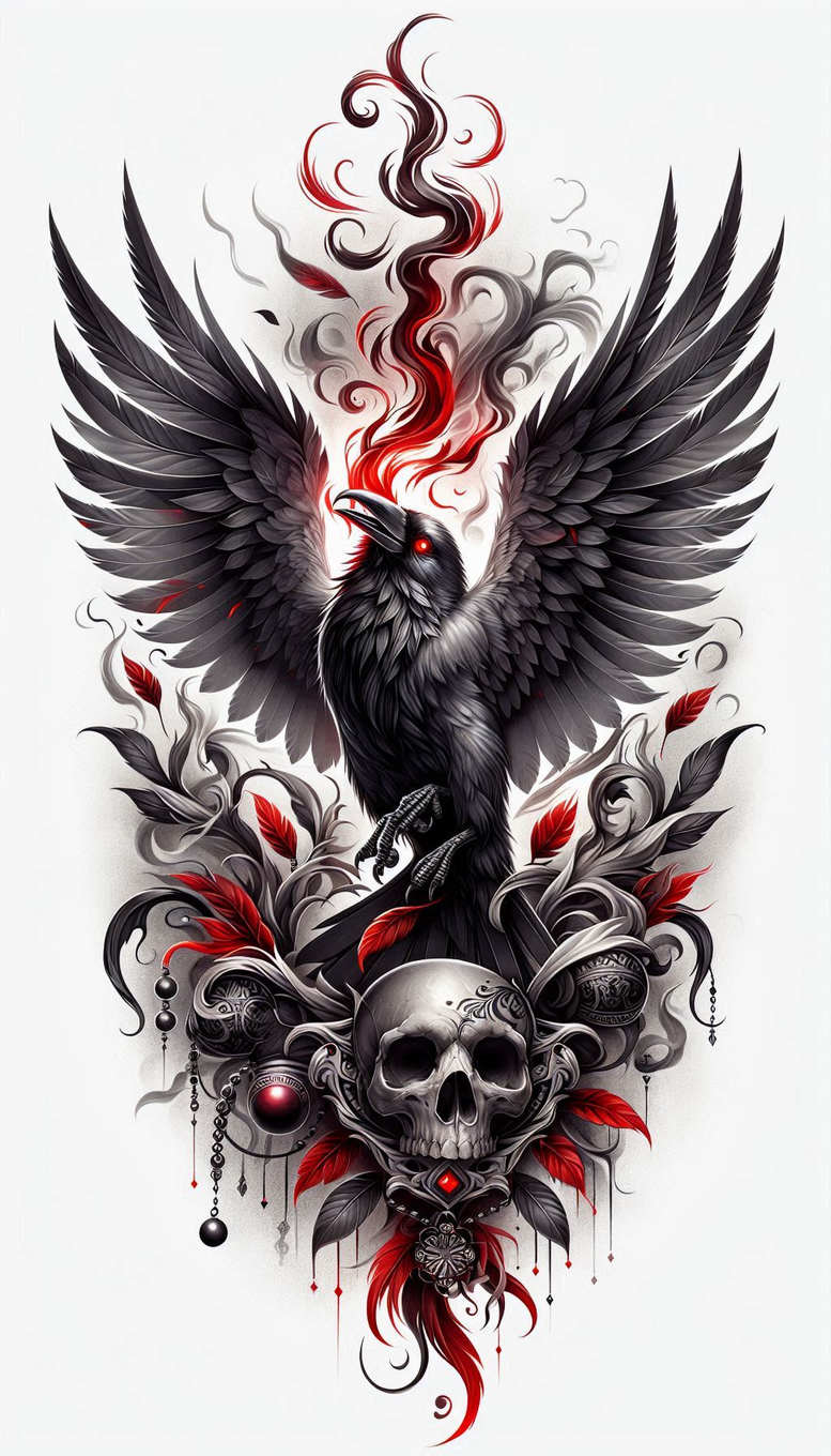 crows-and-ravens tattoo design ideas Surrealism enigmatic visuals wise for arm