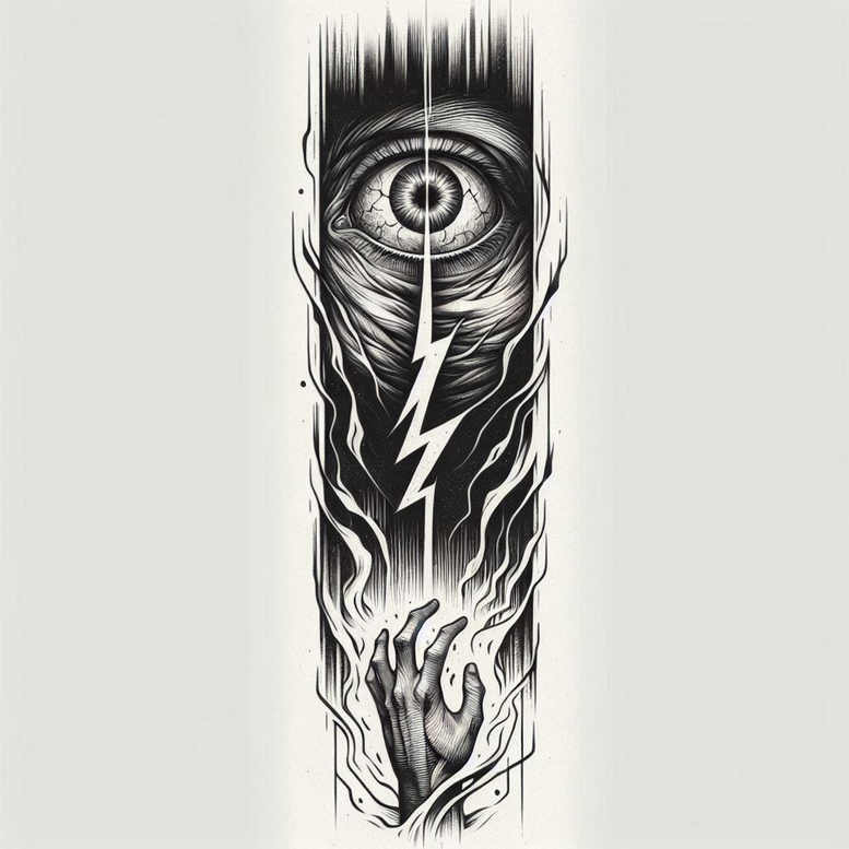 demon-eye – tattoo design ideas free ai generated – neotraditional-rich-shading – for-shoulder – Gallery: eyes-inkby-ai