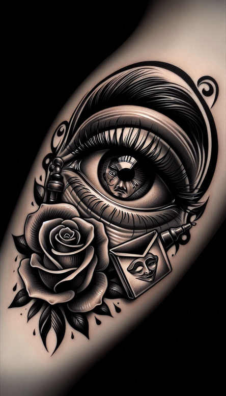 looking-eye – tattoo design ideas free ai generated – realism-shadow-realism – for-toe – Gallery: eyes-inkby-ai