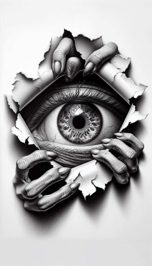 shaded-eye – tattoo design ideas free ai generated – neotraditional-strong-outlines – for-triceps – Gallery: eyes-inkby-ai