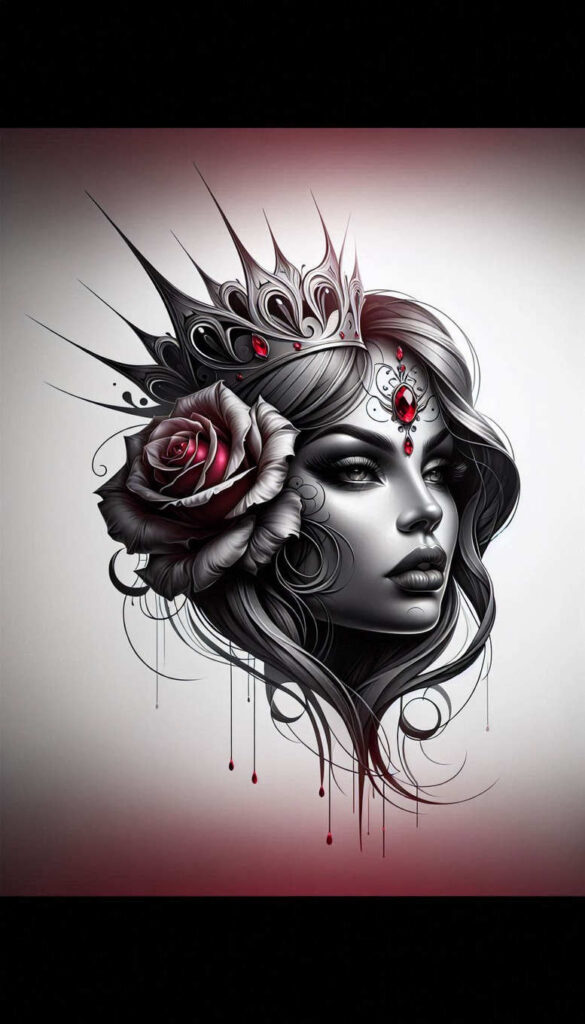 3d-face – tattoo design ideas free ai generated – neotraditional-refined-lines – for-outer-arm – Gallery: faces-inkby-ai