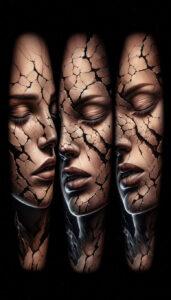 3d-face – tattoo design ideas free ai generated – neotraditional-textured-shading – for-ankle – Gallery: faces-inkby-ai