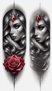3d-face – tattoo design ideas free ai generated – realism-contrast-ink – for-calf – Gallery: faces-inkby-ai