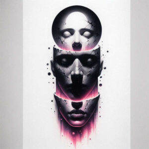 abstract-face – tattoo design ideas free ai generated – realism-micro-detail – for-ankle – Gallery: faces-inkby-ai