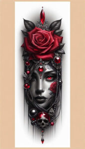 artistic-face – tattoo design ideas free ai generated – surrealism-psychedelic – for-spine – Gallery: faces-inkby-ai
