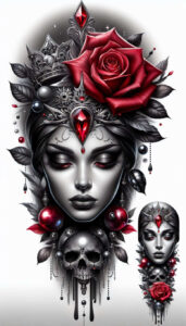 artistic-face – tattoo design ideas free ai generated – surrealism-translucent-layers – for-wrist-side – Gallery: faces-inkby-ai