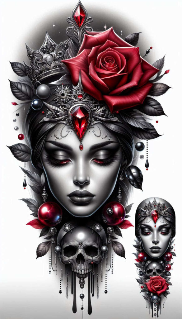 artistic-face – tattoo design ideas free ai generated – surrealism-translucent-layers – for-wrist-side – Gallery: faces-inkby-ai