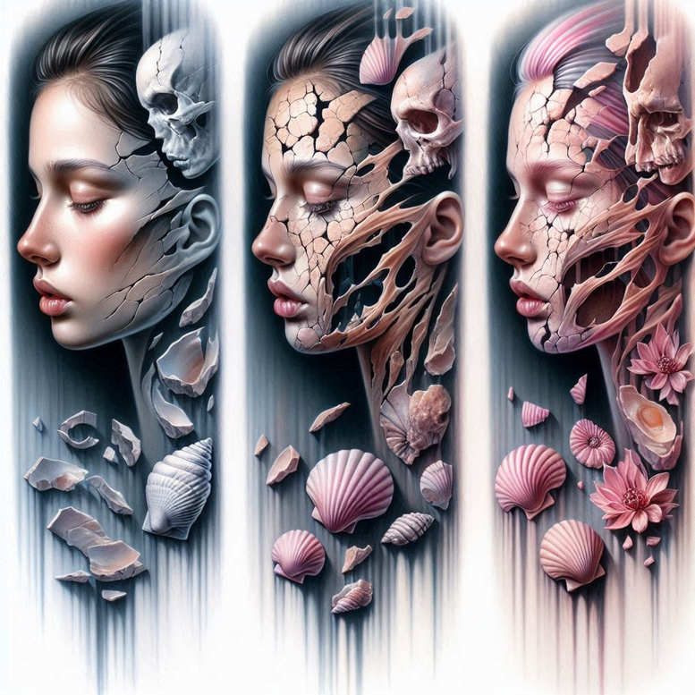 child-face – tattoo design ideas free ai generated – surrealism-distorted-reality – for-temple – Gallery: faces-inkby-ai