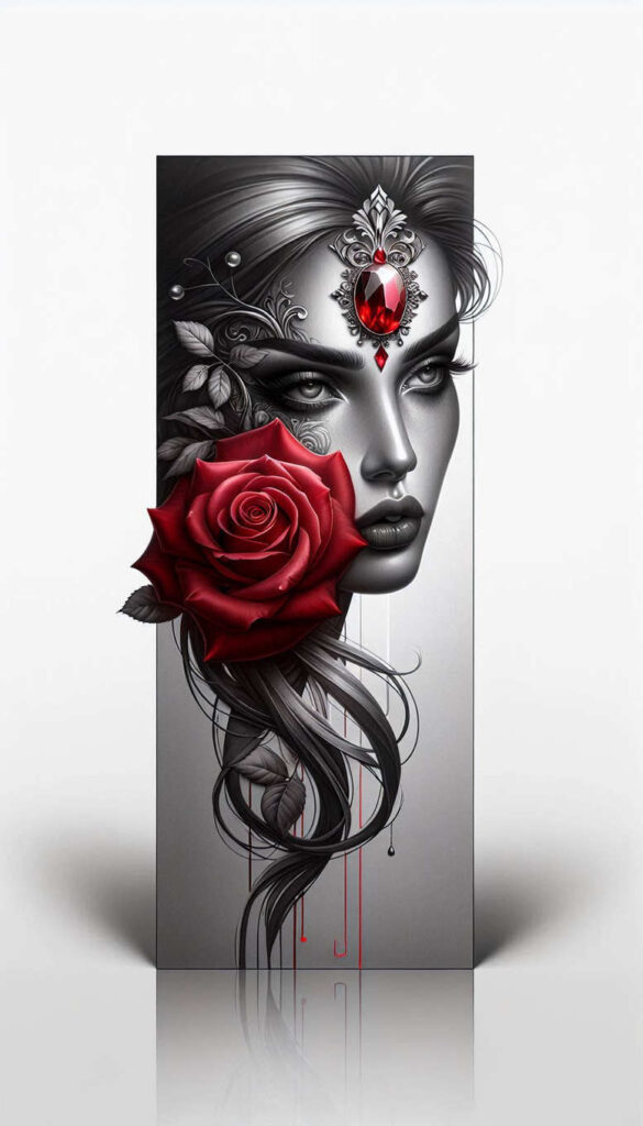 colored-face – tattoo design ideas free ai generated – realism-light-play – for-hip – Gallery: faces-inkby-ai