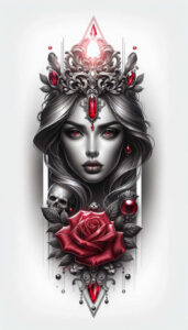 delicate-face – tattoo design ideas free ai generated – realism-light-play – for-neck – Gallery: faces-inkby-ai