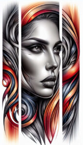 detailed-face – tattoo design ideas free ai generated – surrealism-ethereal-glow – for-ankle – Gallery: faces-inkby-ai