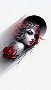 detailed-visage-for-men – tattoo design ideas free ai generated – neotraditional-clean-contrast – for-stomach – Gallery: faces-inkby-ai