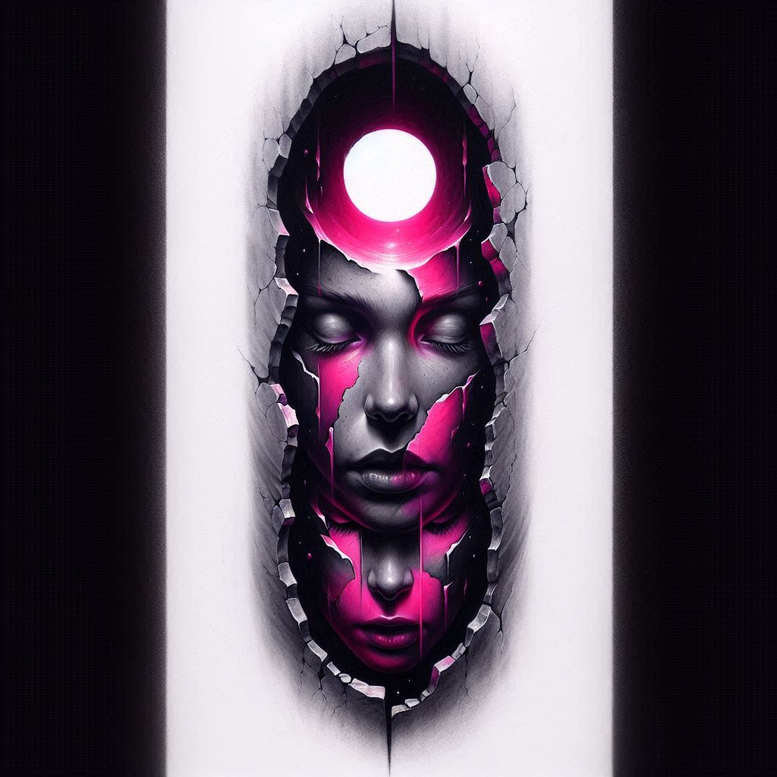 detailed-visage – tattoo design ideas free ai generated – surrealism-enigmatic – for-palm – Gallery: faces-inkby-ai
