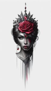 emotional-visage – tattoo design ideas free ai generated – neotraditional-smooth-gradients – for-upper-chest – Gallery: faces-inkby-ai