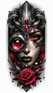 expressive-face – tattoo design ideas free ai generated – neotraditional-modern-classic – for-nape – Gallery: faces-inkby-ai
