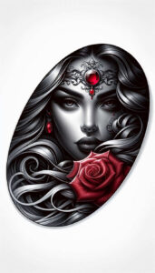 expressive-face – tattoo design ideas free ai generated – surrealism-fantastical – for-elbow – Gallery: faces-inkby-ai