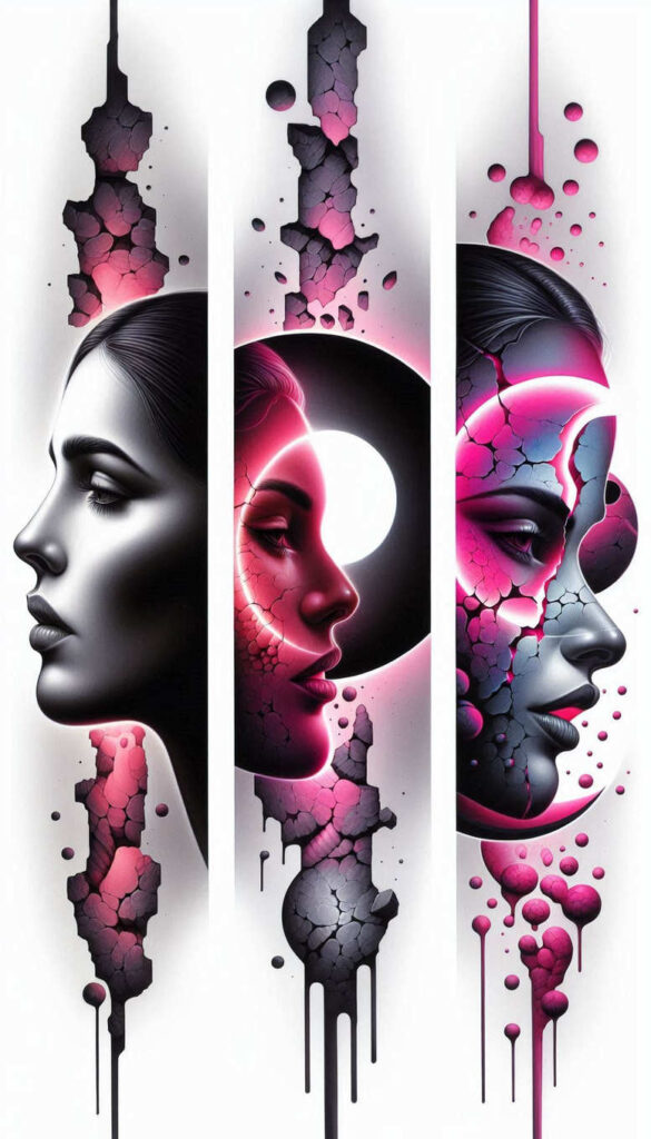 expressive-visage – tattoo design ideas free ai generated – neotraditional-bold-motifs – for-shin – Gallery: faces-inkby-ai