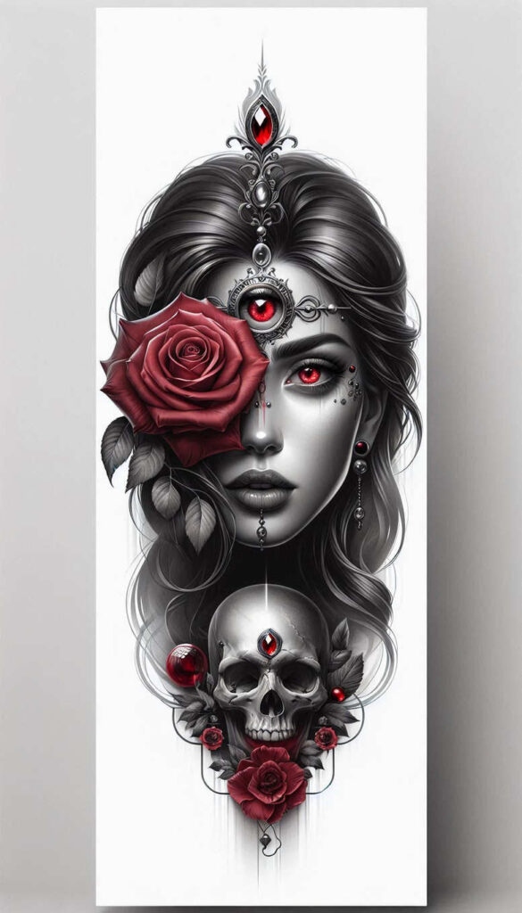 expressive-visage – tattoo design ideas free ai generated – realism-photo-ink – for-elbow – Gallery: faces-inkby-ai