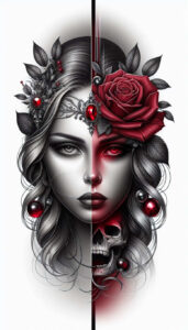 face-and-eyes – tattoo design ideas free ai generated – realism-natural-contours – for-knee – Gallery: faces-inkby-ai