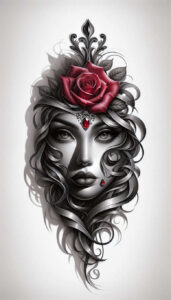face – tattoo design ideas free ai generated – realism-natural-tones – for-upper-thigh – Gallery: faces-inkby-ai