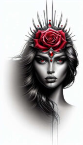 face-with-lips – tattoo design ideas free ai generated – surrealism-disorienting – for-nape – Gallery: faces-inkby-ai