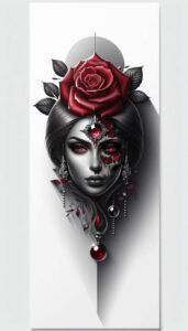 faces – tattoo design ideas free ai generated – neotraditional-vivid-hues – for-wrist – Gallery: faces-inkby-ai