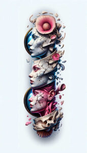 feathered-face – tattoo design ideas free ai generated – realism-realistic-texture – for-back-shoulder – Gallery: faces-inkby-ai