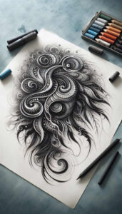 floral-face – tattoo design ideas free ai generated – surrealism-visual-paradox – for-stomach – Gallery: faces-inkby-ai