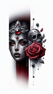 frontal-face – tattoo design ideas free ai generated – neotraditional-artistic-contrast – for-biceps – Gallery: faces-inkby-ai