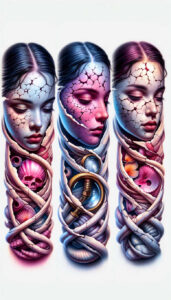 geometric-face – tattoo design ideas free ai generated – realism-real-life-shading – for-back-shoulder – Gallery: faces-inkby-ai