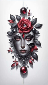 mimicking-face – tattoo design ideas free ai generated – realism-soft-highlights – for-behind-ear – Gallery: faces-inkby-ai