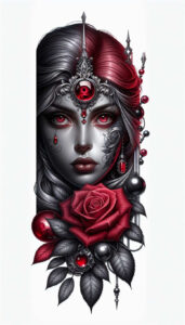 minimalist-face – tattoo design ideas free ai generated – surrealism-ghostly-shapes – for-upper-thigh – Gallery: faces-inkby-ai