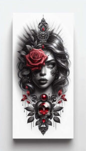 minimalist-face – tattoo design ideas free ai generated – surrealism-shifting-shapes – for-palm – Gallery: faces-inkby-ai