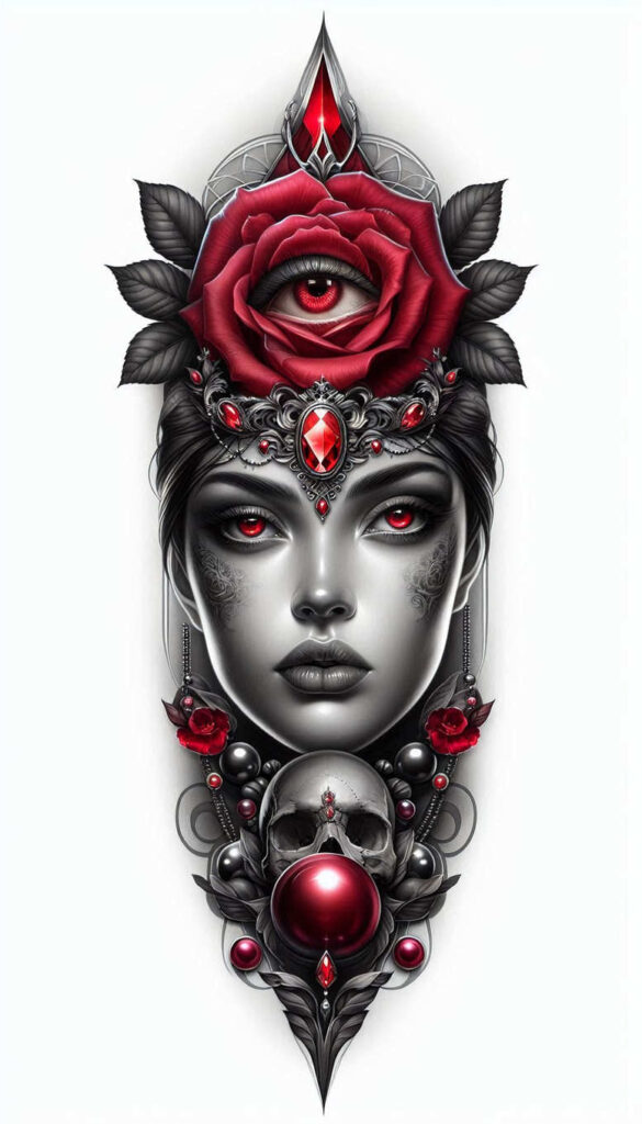 monochrome-face – tattoo design ideas free ai generated – realism-visual-truth – for-hand – Gallery: faces-inkby-ai
