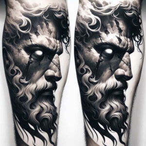 outlined-face – tattoo design ideas free ai generated – surrealism-unconscious-imagery – for-elbow – Gallery: faces-inkby-ai