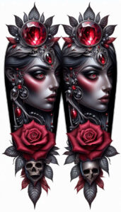 portrait – tattoo design ideas free ai generated – realism-realistic-perspective – for-abdomen – Gallery: faces-inkby-ai
