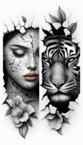 realistic-face – tattoo design ideas free ai generated – neotraditional-enhanced-shading – for-foot – Gallery: faces-inkby-ai