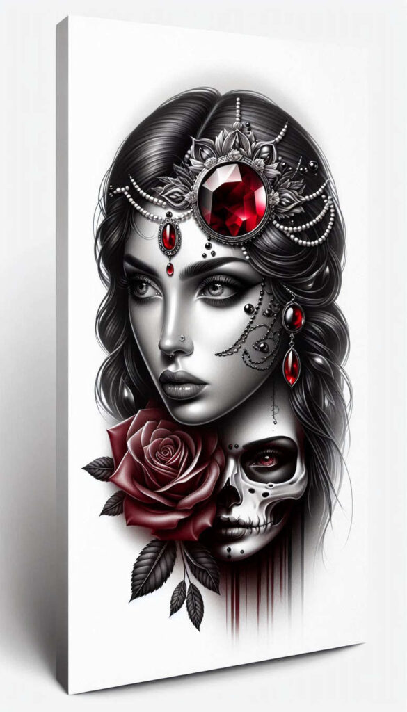 realistic-visage – tattoo design ideas free ai generated – realism-skin-texture – for-shoulder – Gallery: faces-inkby-ai