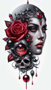 shaded-face – tattoo design ideas free ai generated – realism-depth-shading – for-lower-back – Gallery: faces-inkby-ai