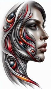 shadow-face – tattoo design ideas free ai generated – realism-full-detail – for-lower-thigh – Gallery: faces-inkby-ai