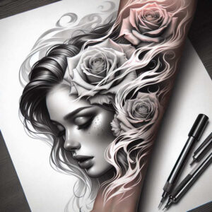 shadow-face – tattoo design ideas free ai generated – realism-ultra-detailed – for-hand – Gallery: faces-inkby-ai