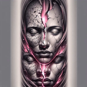 shadowed-face – tattoo design ideas free ai generated – surrealism-esoteric – for-back – Gallery: faces-inkby-ai