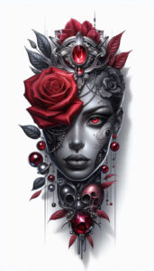 shadowed-visage – tattoo design ideas free ai generated – realism-natural-color-palette – for-fingers – Gallery: faces-inkby-ai
