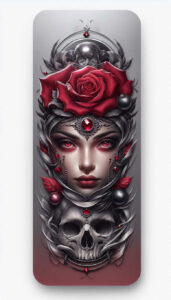 shadowed-visage – tattoo design ideas free ai generated – realism-smooth-gradients – for-shoulder-blade – Gallery: faces-inkby-ai