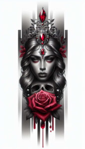 spiritual-face – tattoo design ideas free ai generated – neotraditional-intricate-shading – for-back-of-neck – Gallery: faces-inkby-ai
