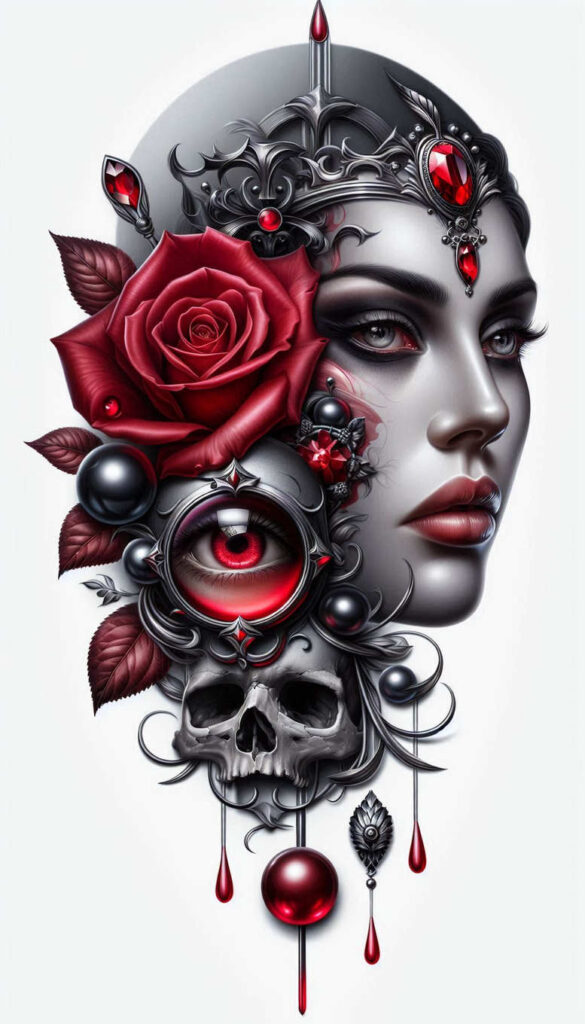 faces tattoo design ideas vivid hues detailed texture for lower arm