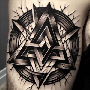 faces tattoo design ideas Surrealism unreal detailed texture for upper thigh