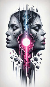 faces tattoo design ideas realistic shadowing profile symbolising determination